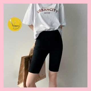 Quần legging lửng Biker nữ short nâng mông cạp chun co giãn xuất Hàn thể thao - Venus