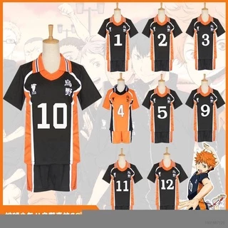 Bộ quần áo thể thao hóa trang nhân vật Anime Haikyuu Karasuno nhiều màu tùy chọn