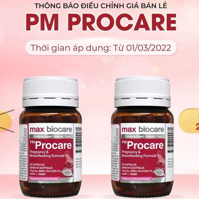 [date mới] PM Procare lọ 30 viên vitamin tổng hợp cho bà bầu