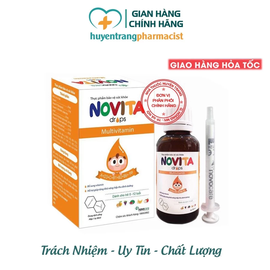 Novita Drops - Vitamin tổng hợp cho Trẻ tăng cường hấp thu dinh dưỡng