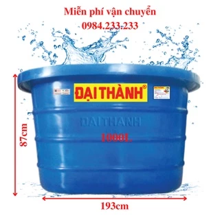 Bơ nhựa Đại Thành 1000L cấu tạo nhựa 4 lớp bảo hành 10 năm, chậu thùng xô nhựa chứa nước