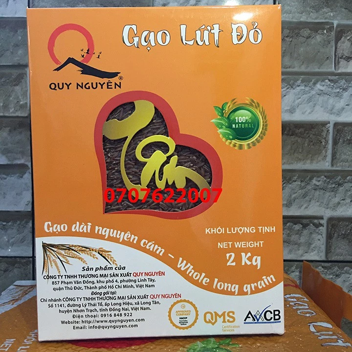 Gạo Lứt Đỏ Quy Nguyên hộp 2kg