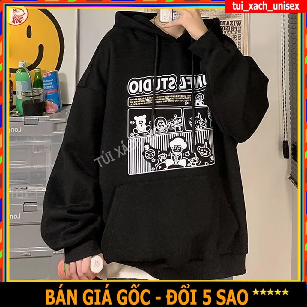 💖 XẢ KHO 💖 Áo Khoác HOODIE nỉ LCBX Quảng Châu , lót bông dày mịn Form rộng chống nắng có nón M01