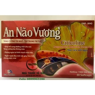 [Viên uống] AN NÃO VƯƠNG HOẠT HUYẾT DƯỠNG NÃO TĂNG CƯỜNG TUẦN HOÀN MÁU NÃO NGĂN NGỪA TAI BIẾN MẠCH MÁU NÃO HỘP 30 VIÊN