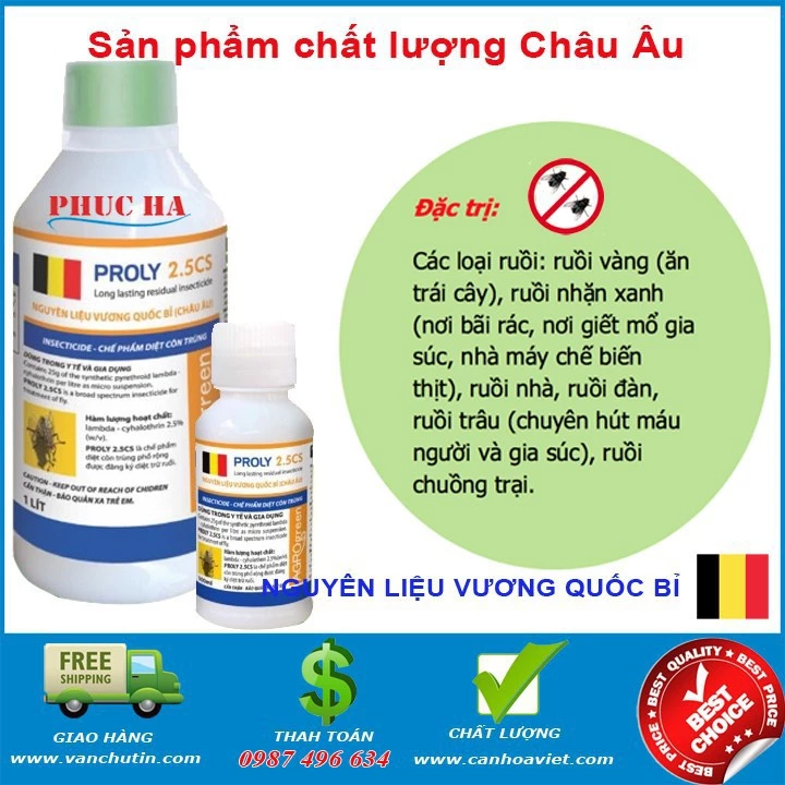 Thuốc diệt ruồi Proly 100ml 2.5 CS diệt ruôi hiệu quả đặc trị các loại ruồi hieu qua