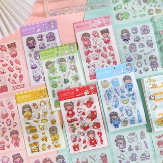 Sticker hoạt hình set 4 tấm sticker trang trí sổ nhiều mẫu dễ thương Gooo store