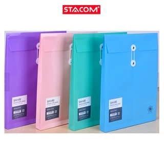 Túi đựng hồ sơ 1 ngăn mở rộng khổ A4 STACOM - D215 nhiều màu dùng đựng tài liệu, giấy tờ văn bản