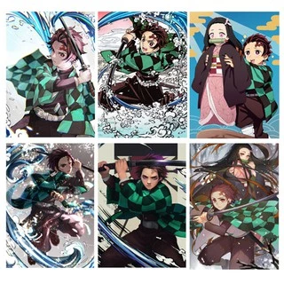 Poster nhân vật anime Kimetsu no Yaiba (combo 1 set 4 tấm)