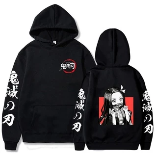 Anime Demon Slayer Áo Hoodie Kimetsu Không Yaiba Khoác Hoodie Manga Kamado Tanjirou Áo Thoáng Mát Áo Dạo Phố Hoodie