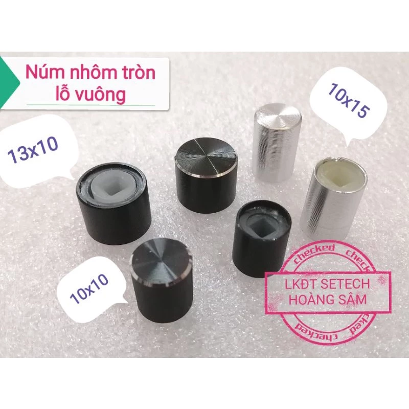 Núm nhôm tròn lỗ vuông 3.2mm núm ấn cho công tắc nguồn