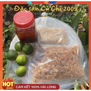 [Combo] 300gram- Bánh tráng phơi sương+Sate+muối+hành phi