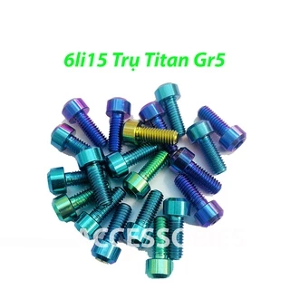 Ốc 6li15 Đầu Trụ Titan Màu Điện Phân Gắn Lốc Máy PKPH