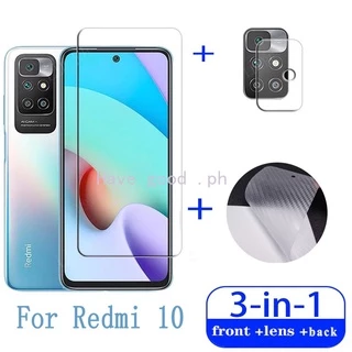 Kính Cường Lực 3 Trong 1 Bảo Vệ Màn Hình Cho Xiaomi Redmi 10 Prime Note 10 5G 9s 9 Pro Max 10s