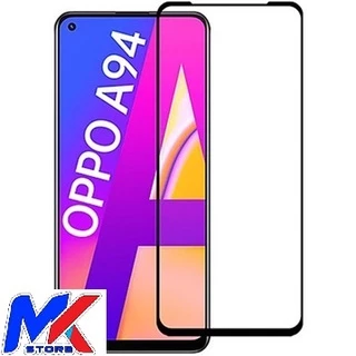 Kính cường lực bảo vệ màn hình ĐT Oppo A94 full màn hình full keo - tặng bộ giấy lau kính trị giá 10K