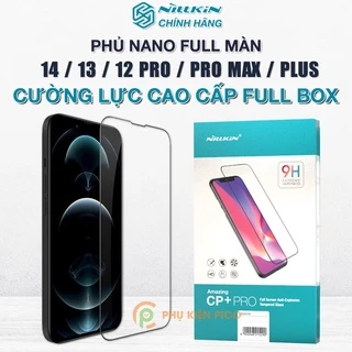 Kính cường lực Iphone 14 Pro Max / Iphone 13 Pro / 12 Mini / Dán màn hình iPhone 11 Pro Full màn viền đen siêu mỏng