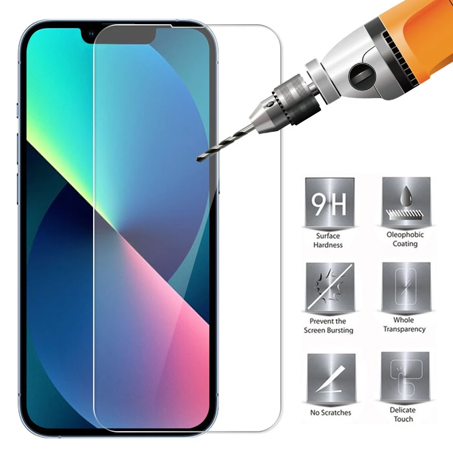 Kính cường lực bảo vệ toàn màn hình thích hợp cho iPhone 13 12 11 Pro Max 13 Mini X XR XS Max 7 8 6 6s Plus SE 2020