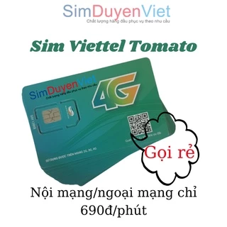 Sim Tomato nghe mãi mãi Gọi rẻ 690đ/phút - Nội mạng ngoại mạng đồng giá 690đ, chưa kích hoạt