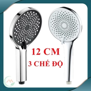 Bát sen, đầu vòi hoa sen 3 chế độ chất liệu nhựa ABS sáng bóng, bền đẹp mặt TO 12CM