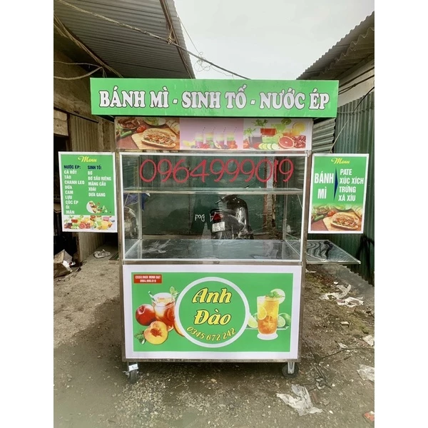 xe bán bánh mì - sinh tố- nước ép 1m2