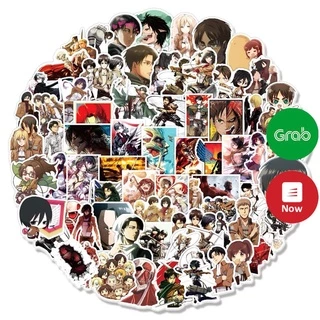 Bộ sticker Attack On Titan Đại chiến Titan Levi Mikasa chống nước hình dán Annie Ymir Fritz Reiner Braun Eren Armin Jean