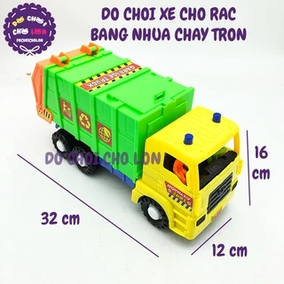 Đồ chơi xe chở rác 6 bánh bằng nhựa chạy trớn xe mô hình công trình GT-101