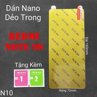 (N10)Miếng Dán Màn Hình Siêu Mỏng Dẻo Nano Cường Lực DCX-9H Xiaomi Redmi Note 9s / Note 9 Pro