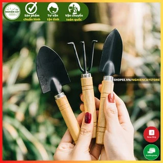 Bộ 3 dụng cụ 17cm làm vườn, trồng cây cảnh hàng loại 1 cứng cáp