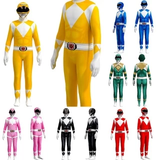 Rangers Power Trang Phục Trẻ Em Người Lớn Cosplay Lạ Mắt Đầm Siêu Anh Hùng Đảng Áo liền quần