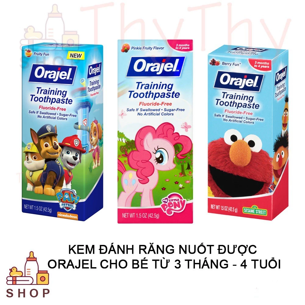 KEM ĐÁNH RĂNG NUỐT ĐƯỢC ORAJEL (3M-4Y)