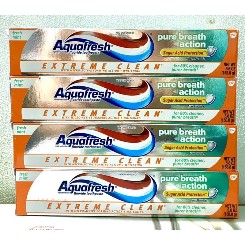 [USA] KEM ĐÁNH RĂNG MỸ AQUAFRESH WHITENING ACTION / PURE BREATH ACTION 5.6OZ (158.8G)