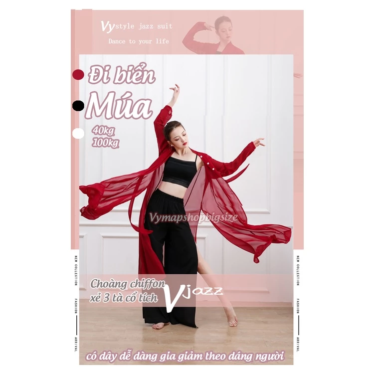 Áo Choàng Dáng Dài 3 Tà BIGSIZE | Áo Choàng Cổ Tích Trang Phục Múa Đi Biển Thời Trang
