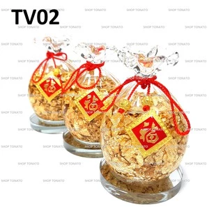 (SIZE NHỎ)TÚI TIỀN VÀNG PHONG THỦY 02 ĐẾ THỦY TINH CAO 11CM THỜ CÚNG-VẬT PHẨM PHONG THỦY PHẬT GIÁO