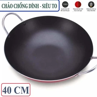 [CHẢO SIZE LỚN] [SIÊU TO KHỦNG LỒ -40cm] Chảo chống dính 2 quai sâu lòng Akira-40cm - Hàng Việt Nam sơn tĩnh điện c