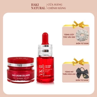 Bộ Kem Dưỡng Mặt Tinh Chất Dưỡng Da VK-II Face Serum Face Cream Collagen Giúp Giảm Nám Tàn Nhang Đồi Mồi 15ml Và 35gr