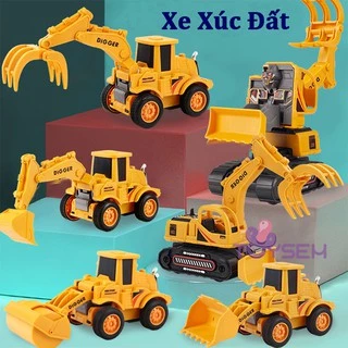 Đồ chơi xe xúc đất biến hình robot chạy trớn cho bé từ 3 tuổi toysem - Quà tặng sinh nhật cho bé