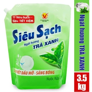 Túi nước rửa chén LIX siêu sạch hương trà xanh 3.5kg N8101