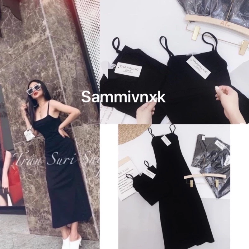 V120-Đầm maxi len tăm 2 dây Sammivnxk❤️Đầm maxi 2s dáng dài❤️{free ship}