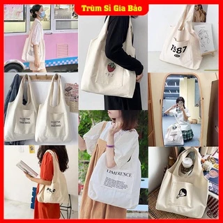 Túi tote vải canvas nam nữ đi học đi chơi dễ thương, túi xách đeo vai in hình thời trang trẻ trung_NH