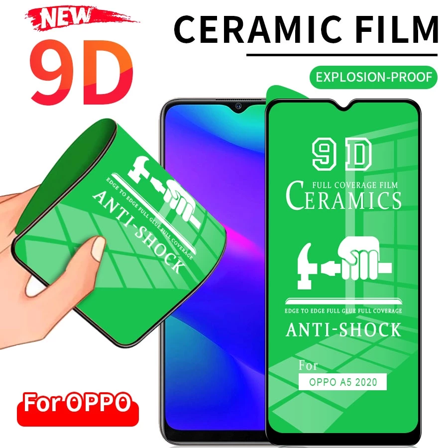 Kính cường lực dẻo 9D cho OPPO F9 F11 A5S A12 A15 A15S A16 A16K A16E A31 A33 A52 A53 A54 A55 A57 A74 A76 A77 A91 A92 A93 A94 A95 A96 A5 A9 2020 Reno 3 4 4F 5 5F 6 7 8 Pro