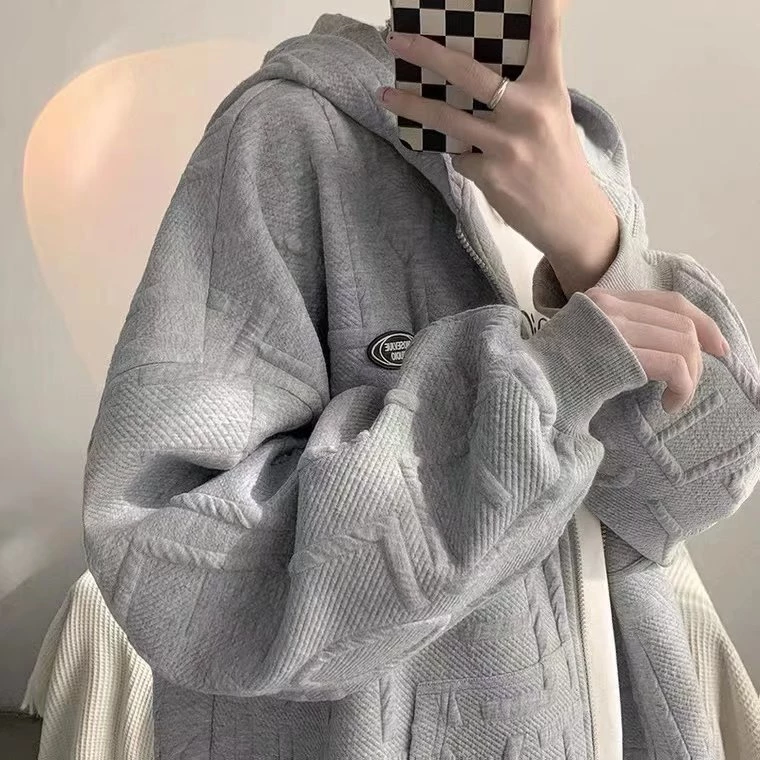 Áo Khoác Hoodie Cardigan Màu Trơn Có Nón Và Khóa Kéo In Chữ Waffle 3 Màu Thời Trang Hàn Quốc Cho Cặp Đôiáo khoác hoodie nam form rộng áo khoác hoodie cặp