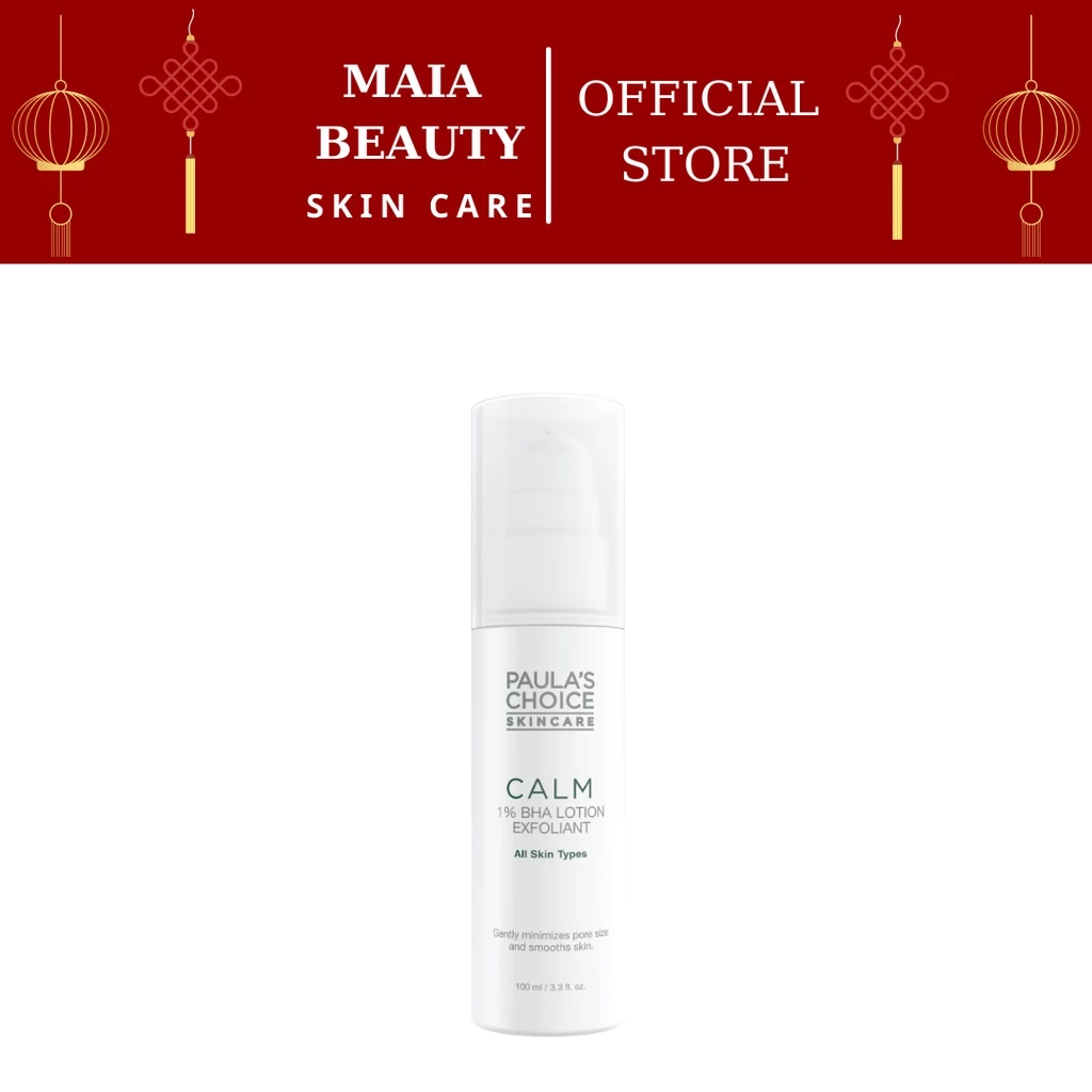 Dung dịch Loại bỏ tế bào chết dịu nhẹ chứa 1% BHA làm ẩm và mịn da  Paula's Choice Calm 1% BHA Lotion Exfoliant