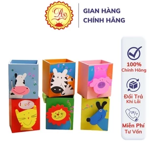 Hộp đựng bút để bàn Bút mài Thầy Ánh ống cắm bút gỗ hình thú cưng nhiều màu ngộ nghĩnh cho bé 6x3x7cm