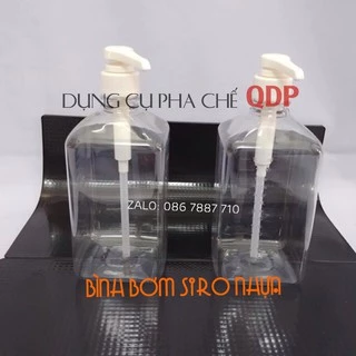 Bình bơm Nhựa dung tích 1.6L có vòi định lượng 10ml đựng dung dịch lỏng, siro, đường - Có bán thêm vòi rời