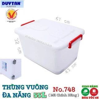 🌱Thùng nhựa đựng đồ duy tân 55L Vuông ( Có Bánh Xe )🌱THÙNG NHỰA BÁNH XE ĐẨY ĐỰNG GIẤY TỜ, ĐỒ CHƠI, QUẦN ÁO DUY TÂN