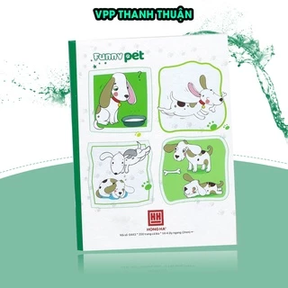 Combo 5 quyển vở 4 ly ngang khổ Class học sinh A5- 200 trang Hồng Hà Funny Pet 0443.