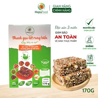 Thanh gạo lứt rong biển HAPUFOOD 170G, dinh dưỡng, mix siêu hạt- Đồ ăn vặt cho mẹ và bé