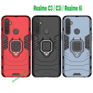 Ốp lưng Oppo Realme C3 / C3i / 6i / Realme 5 / 5i dùng chung Iron Man Iring chống sốc siêu bền giá đỡ xem phim