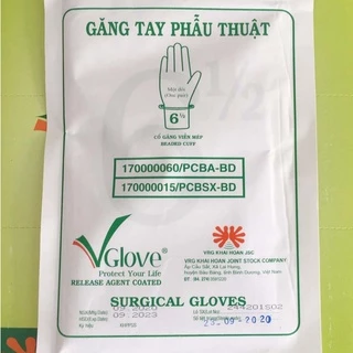 GĂNG TAY PHẪU THUẬT TIỆT TRÙNG VGLOVE đủ size- Găng tay vô trùng