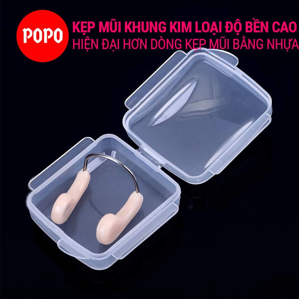 Kẹp mũi bơi người lớn chống nước POPO dễ dàng điều chỉnh, có đệm mũi silicone an toàn cho da NC2