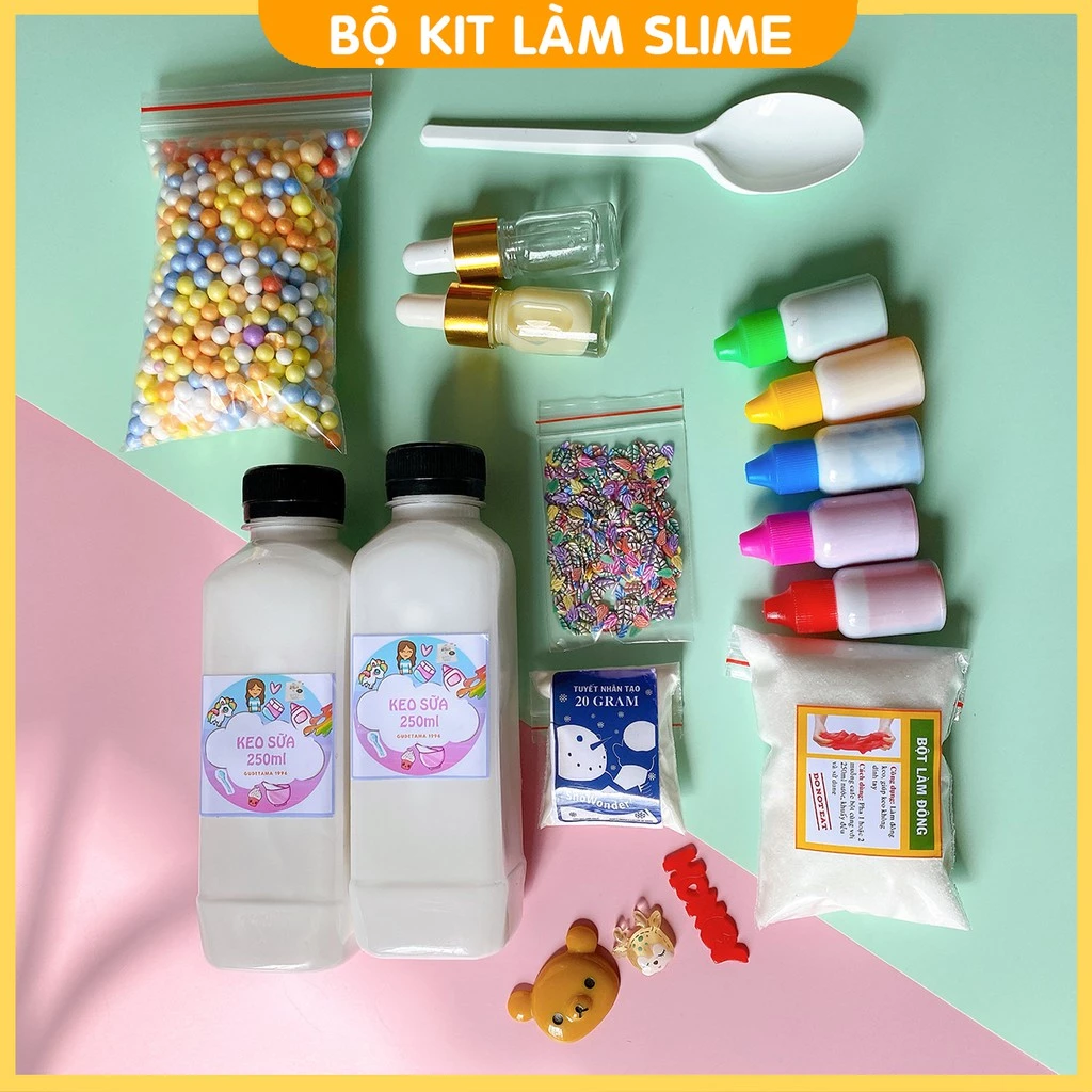 Bộ kit làm slime mây đầy đủ nhất có hướng dẫn, bộ kit BK2